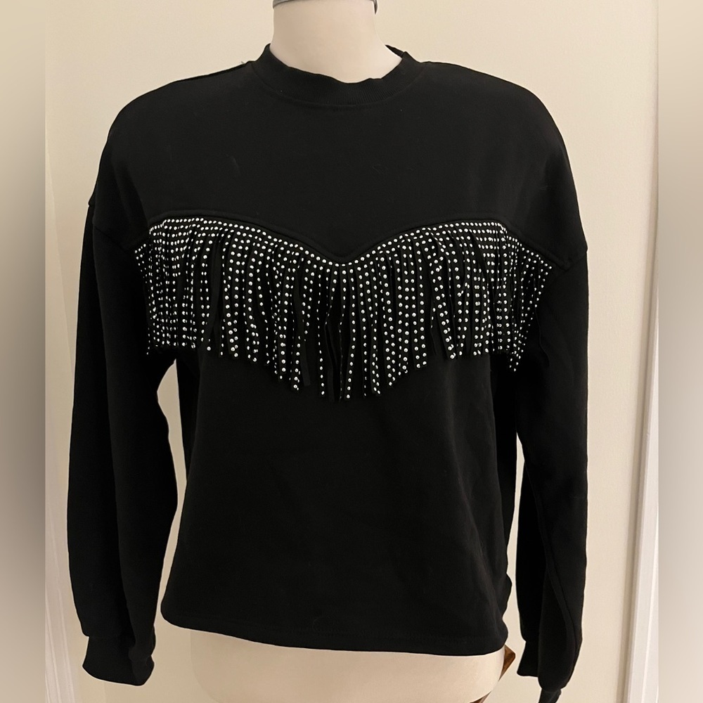 H&M Black Top with Silver Accents